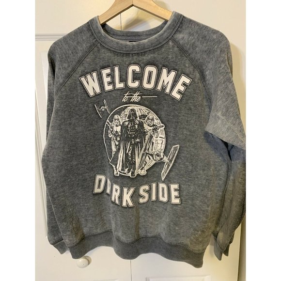Welcome To The Dark Side Sweat Men’s Sz L STAR WARS Darth Vader Grey Deathstar - Picture 3 of 7